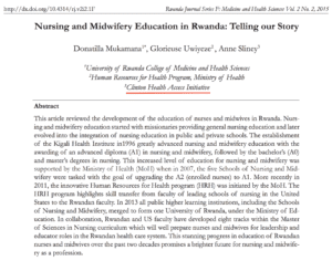Nursing and Midwifery education in Rwanda