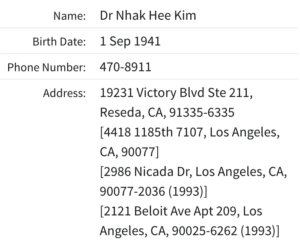 Dr Nhak Hee Kim born 1941