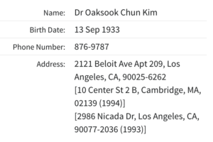 Dr Oaksook Chun Kim