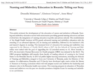 Formazione infermieristica e ostetrica in Ruanda