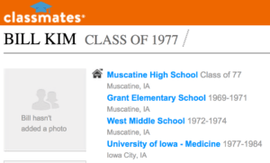 Bill Hoon Kim high school Muscatine Iowa
